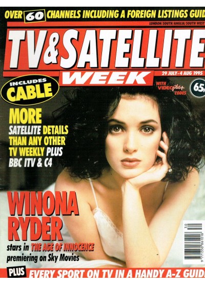 TV & Satellite Week Magazine 29th July 1995 Winona Ryder Eldorado Holly Aird