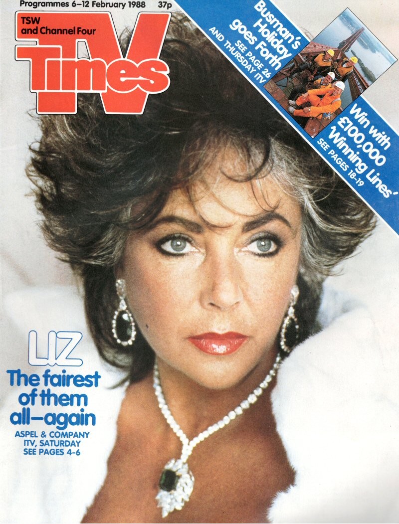TV Times Magazine 6th February 1988 Elizabeth Taylor TV Times Magazine 6th February 1988 Elizabeth Taylor