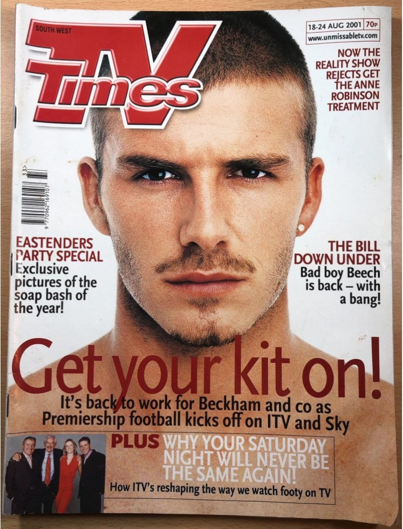 TV Times Magazine 18th August 2001 David Beckham