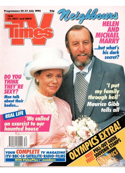 TV Times Magazine 25th July 1992 Neighbours Jackie Collins Olympics Special