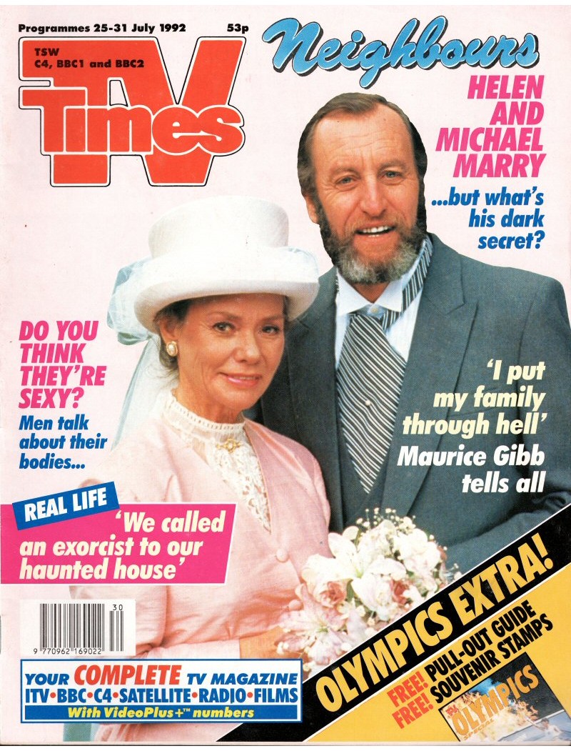 TV Times Magazine 25th July 1992 Neighbours Jackie Collins Olympics Special