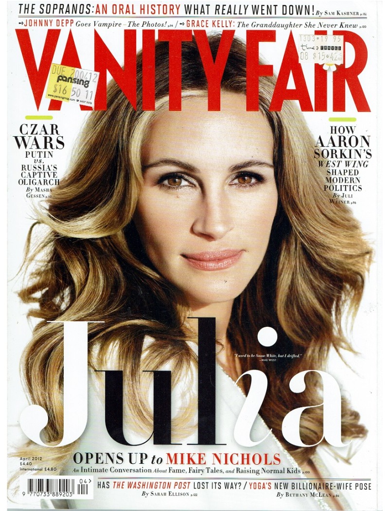 Vanity Fair Magazine 2012 04/12 April Julia Roberts