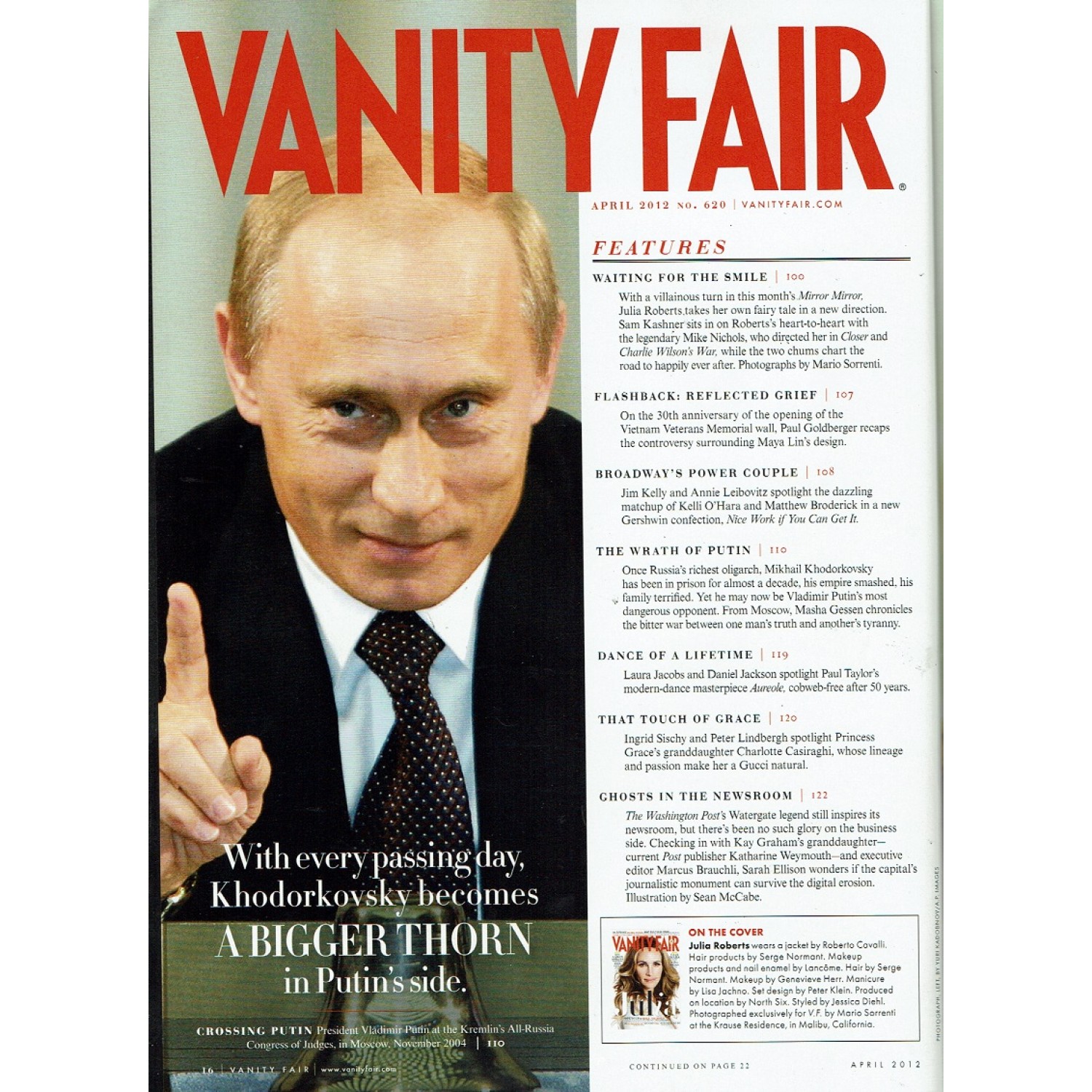 Vanity Fair Magazine April 2012 Julia Roberts