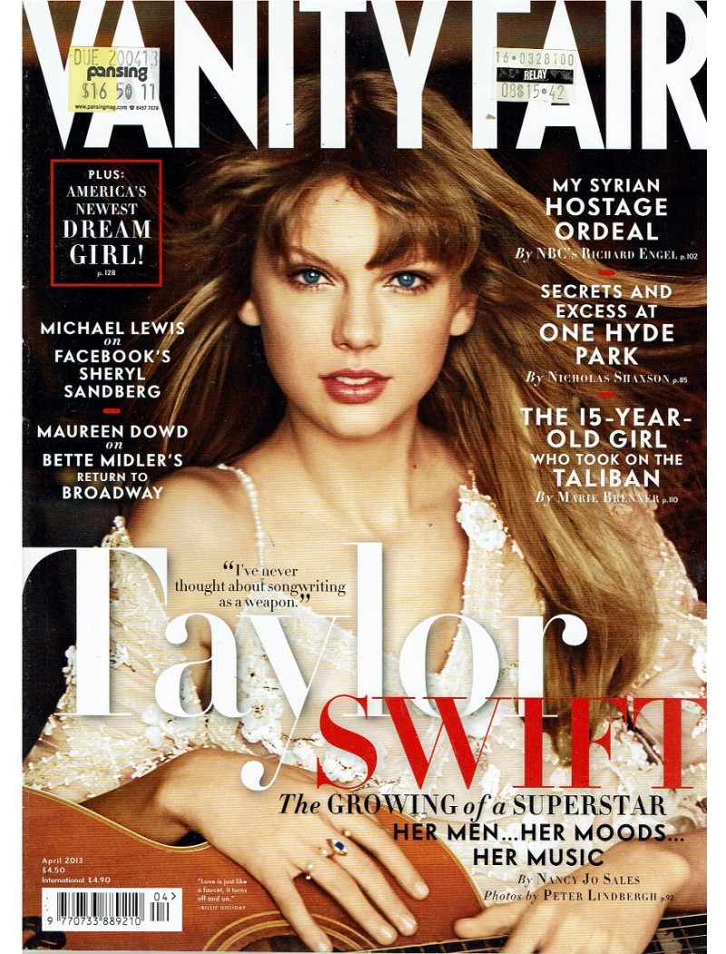 Vanity Fair Magazine April 2013 Taylor Swift