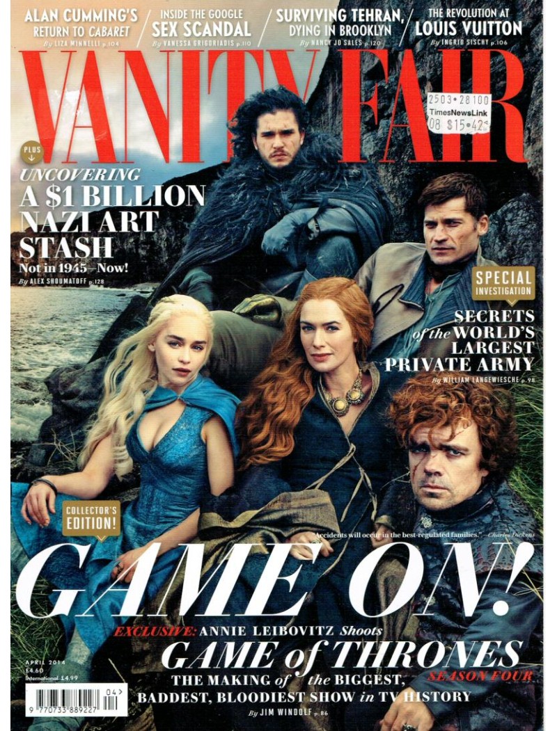 Vanity Fair Magazine 2014 04/14 Game of Thrones
