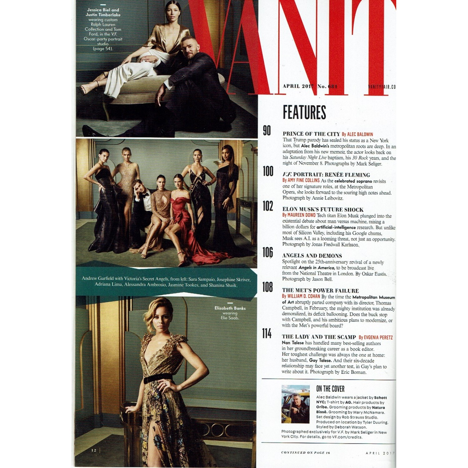 Vanity Fair Magazine April 2017 Alec Baldwin