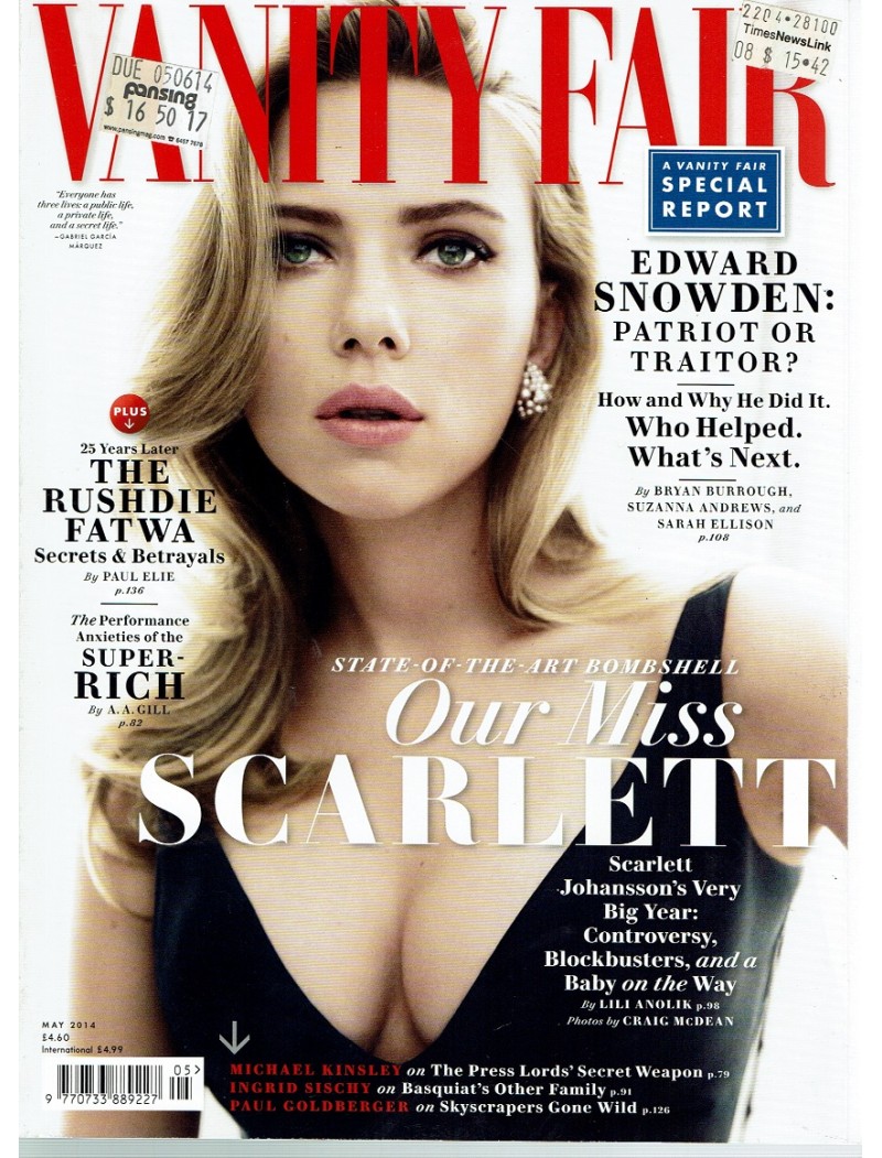 Vanity Fair Magazine May 2014 Scarlett Johansson