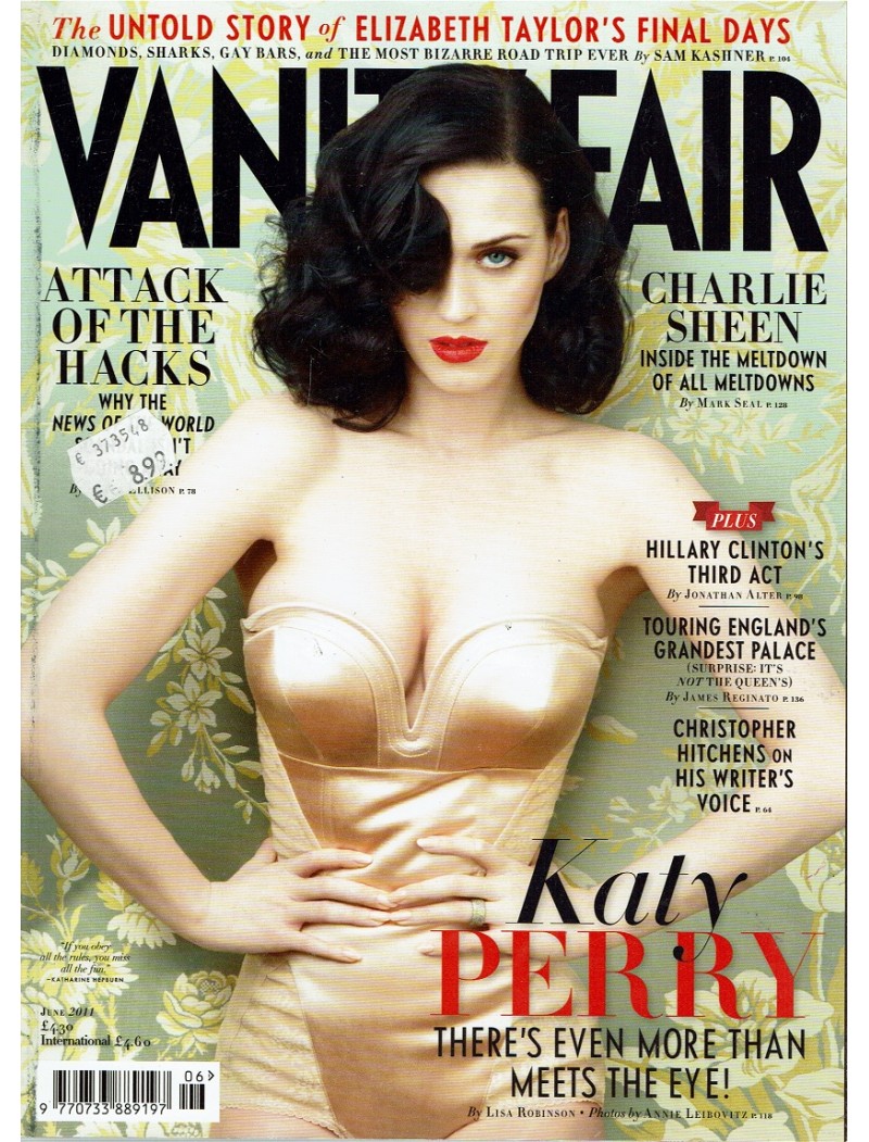 Vanity Fair Magazine June 2011 Katy Perry Elizabeth Taylor Charlie Sheen