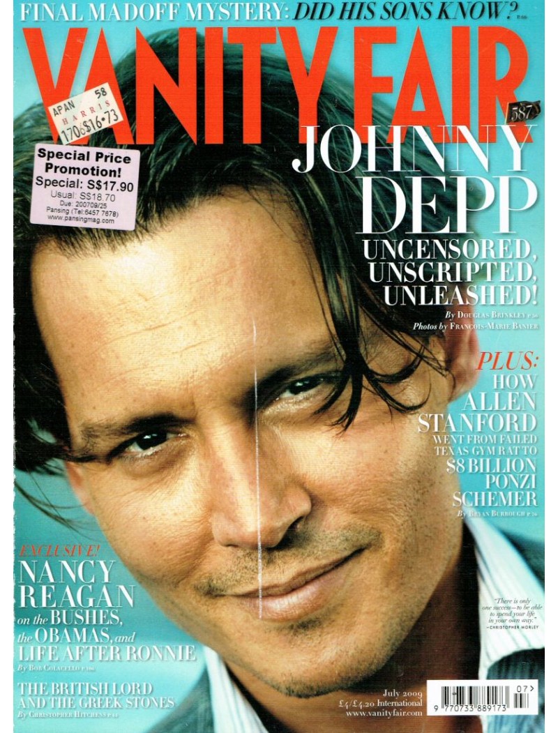 Vanity Fair Magazine 2009 07/09 July Johnny Depp