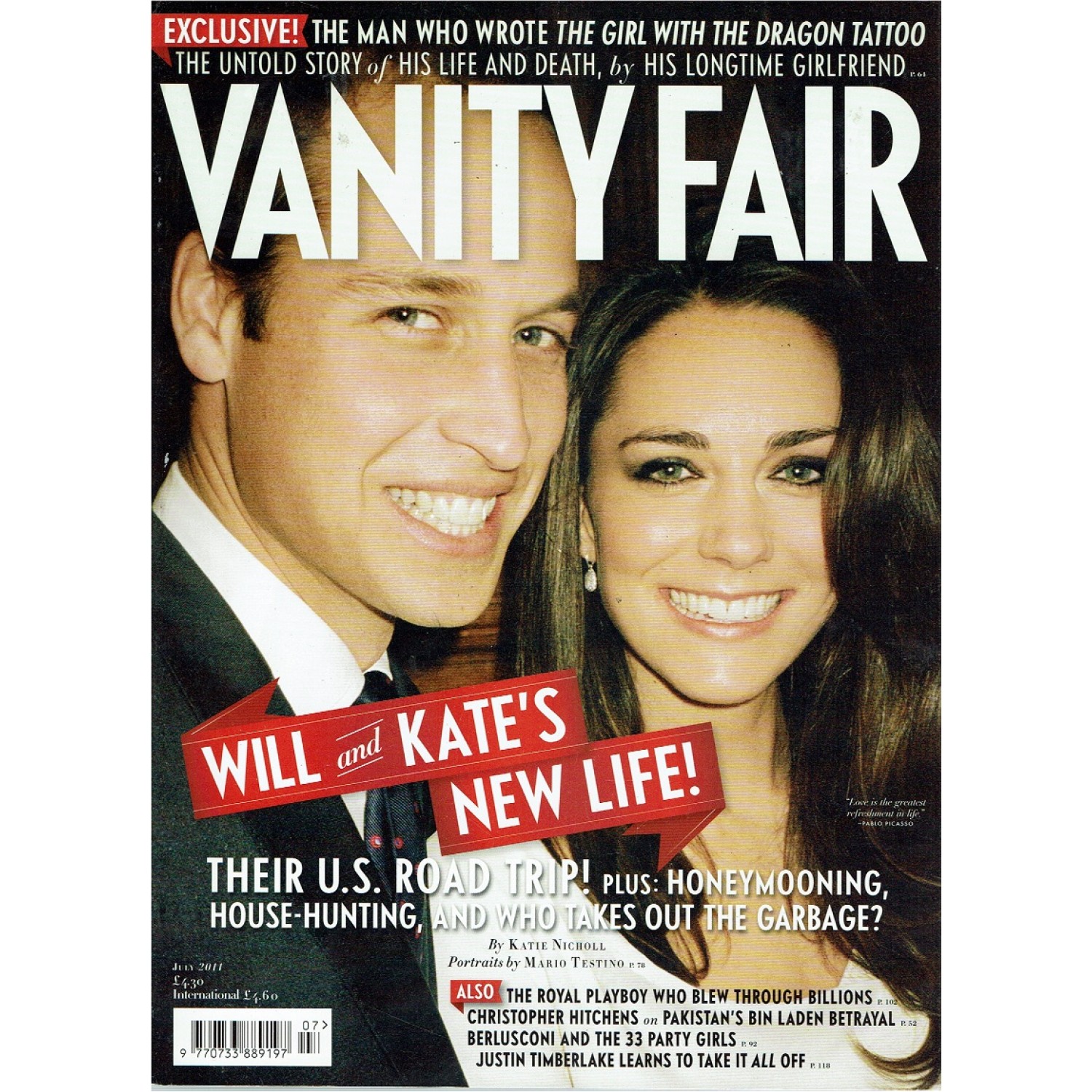 Vanity Fair Magazine July 2011 Prince William & Kate Middleton Justin