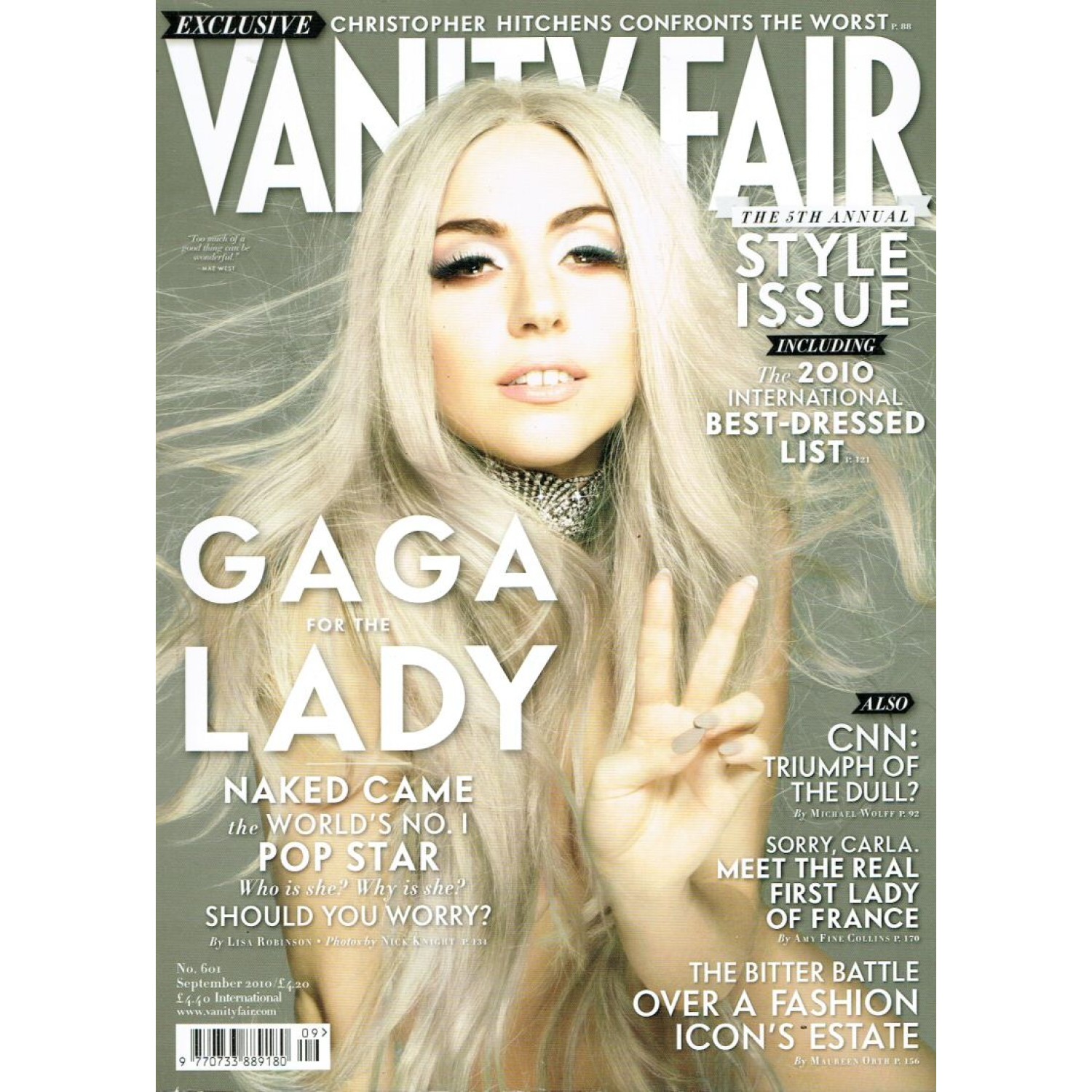 Vanity Fair Magazine September 2010 Lady Gaga