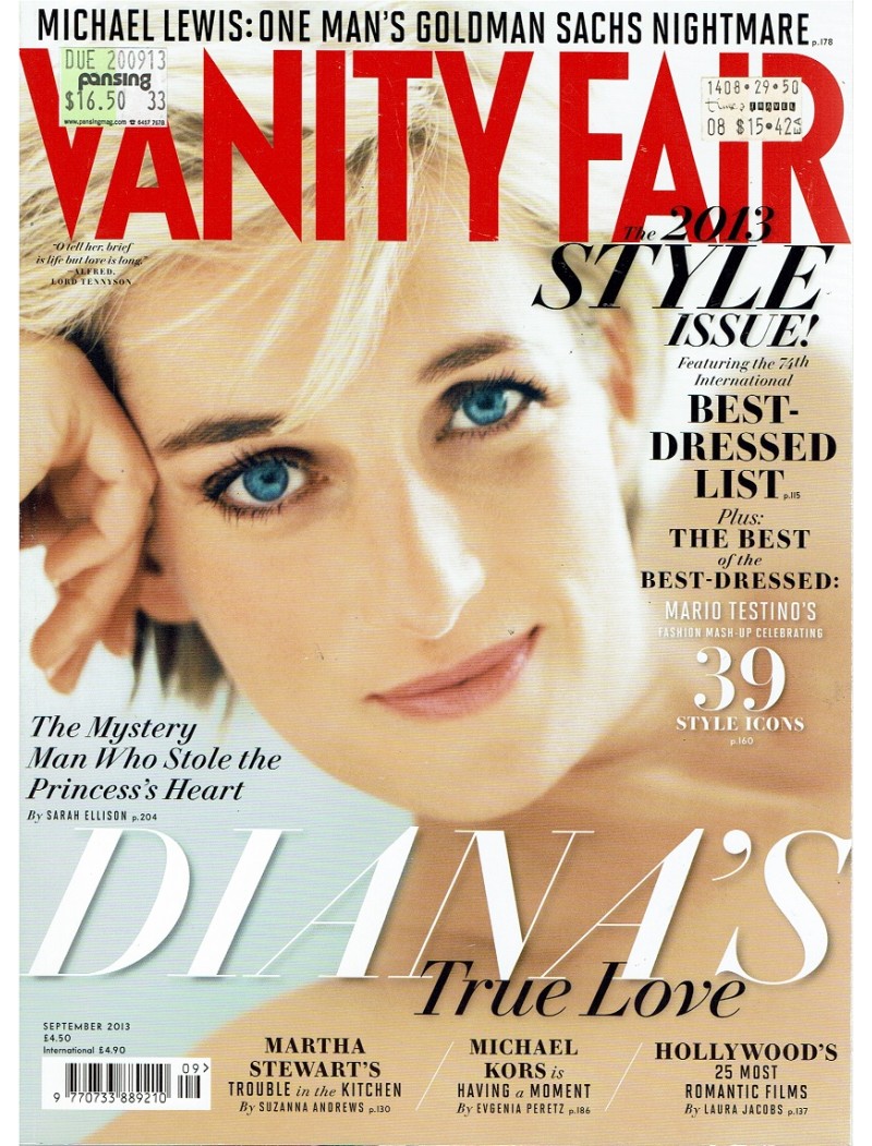 Vanity Fair Magazine September 2013 Princess Diana