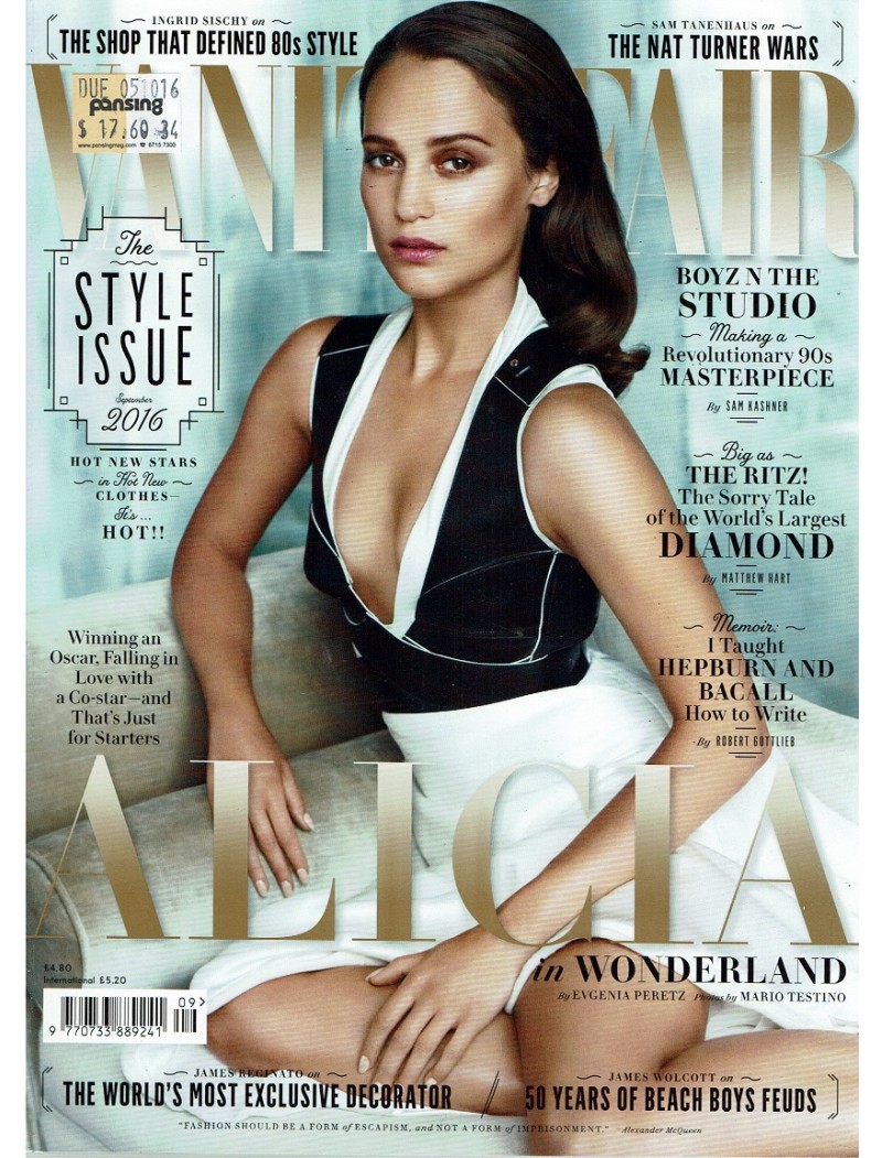 Vanity Fair Magazine September 2016 Alicia Vikander