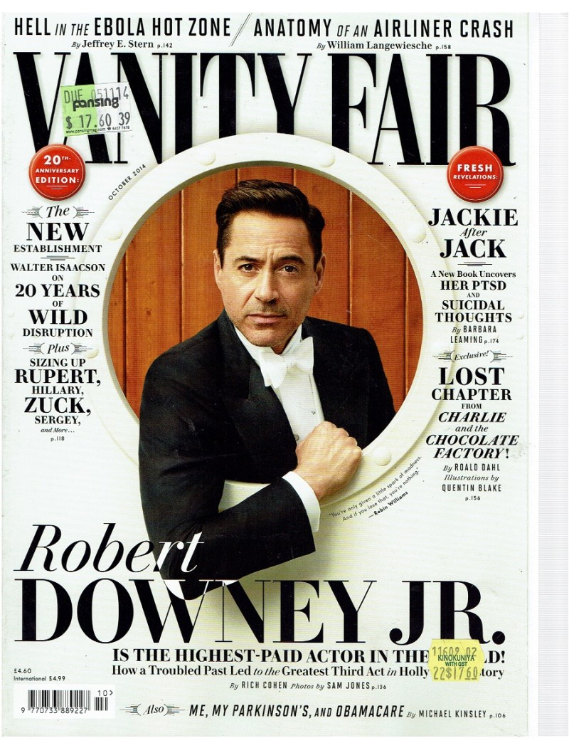 Vanity Fair Magazine 2014 10/14 Robert Downey Jr