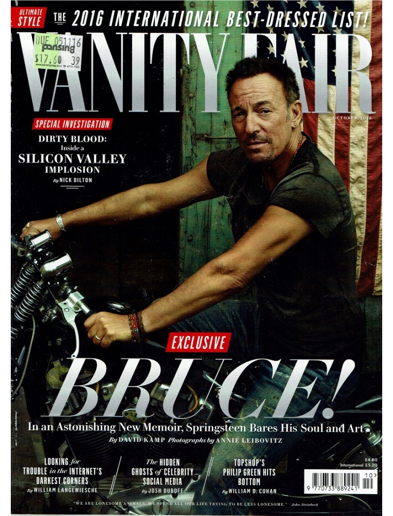 Vanity Fair Magazine October 2016 Bruce Springsteen