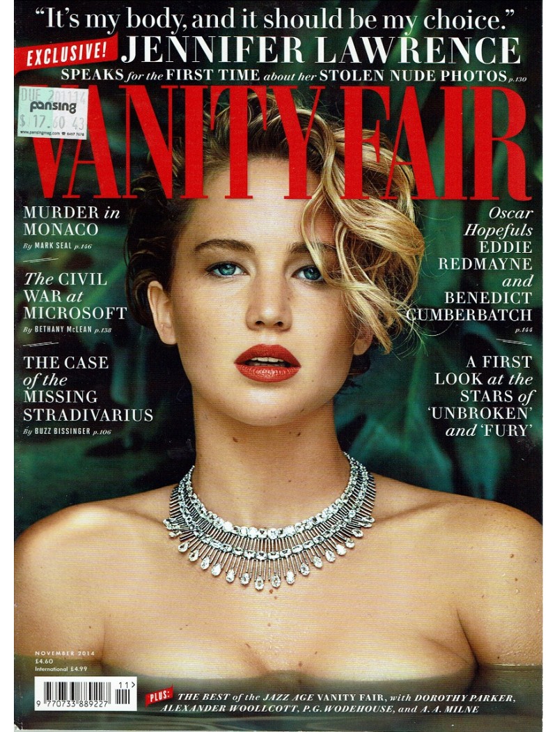 Vanity Fair Magazine November 2014 Jennifer Lawrence