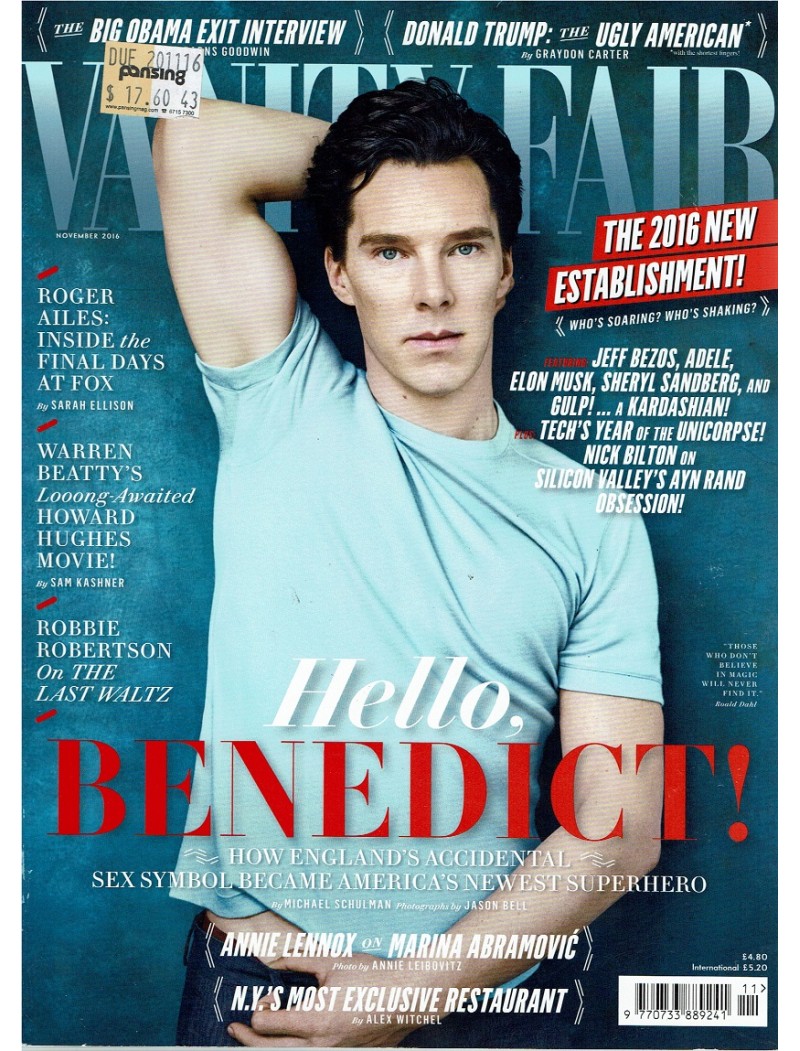 Vanity Fair Magazine 2016 11/16 Benedict Cumberbatch