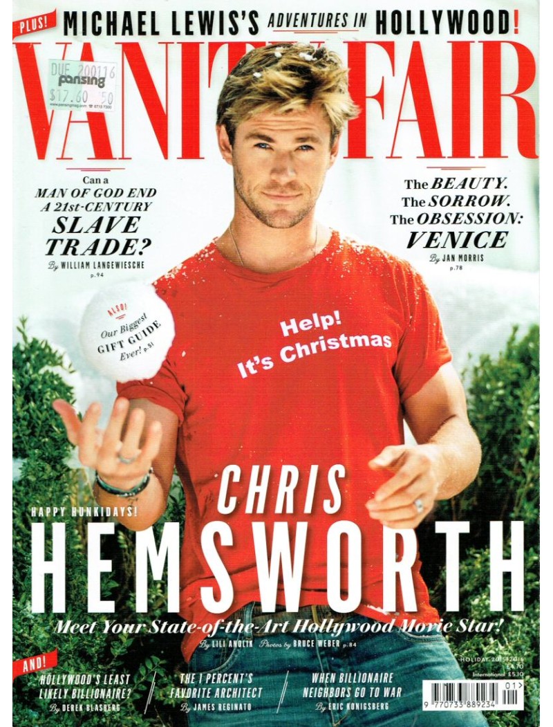 Vanity Fair Magazine 2015 Holiday Chris Hemsworth