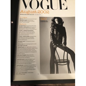 Vogue Fashion Magazine August 2002 Naomi Campbell cover