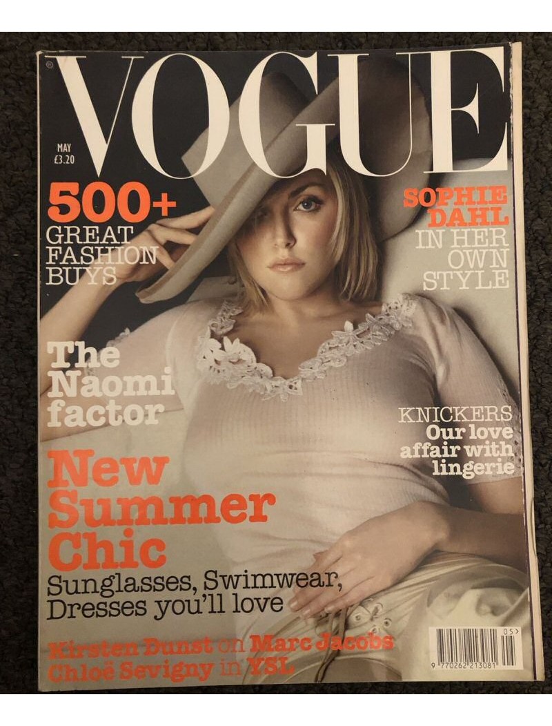 Vogue Fashion Magazine May 2002 Sophie Dahl Cover